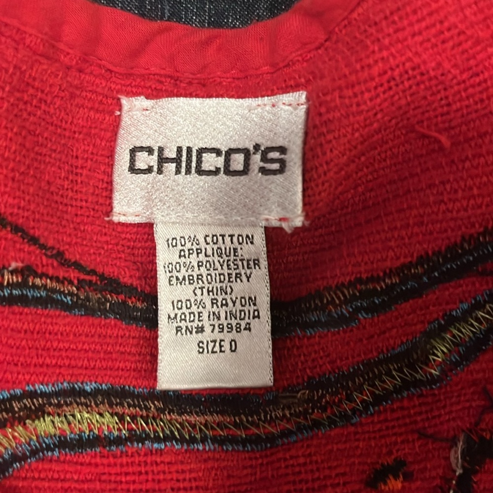 Chico’s Denim Embroidered Boho Patchwork Cropped … - image 6